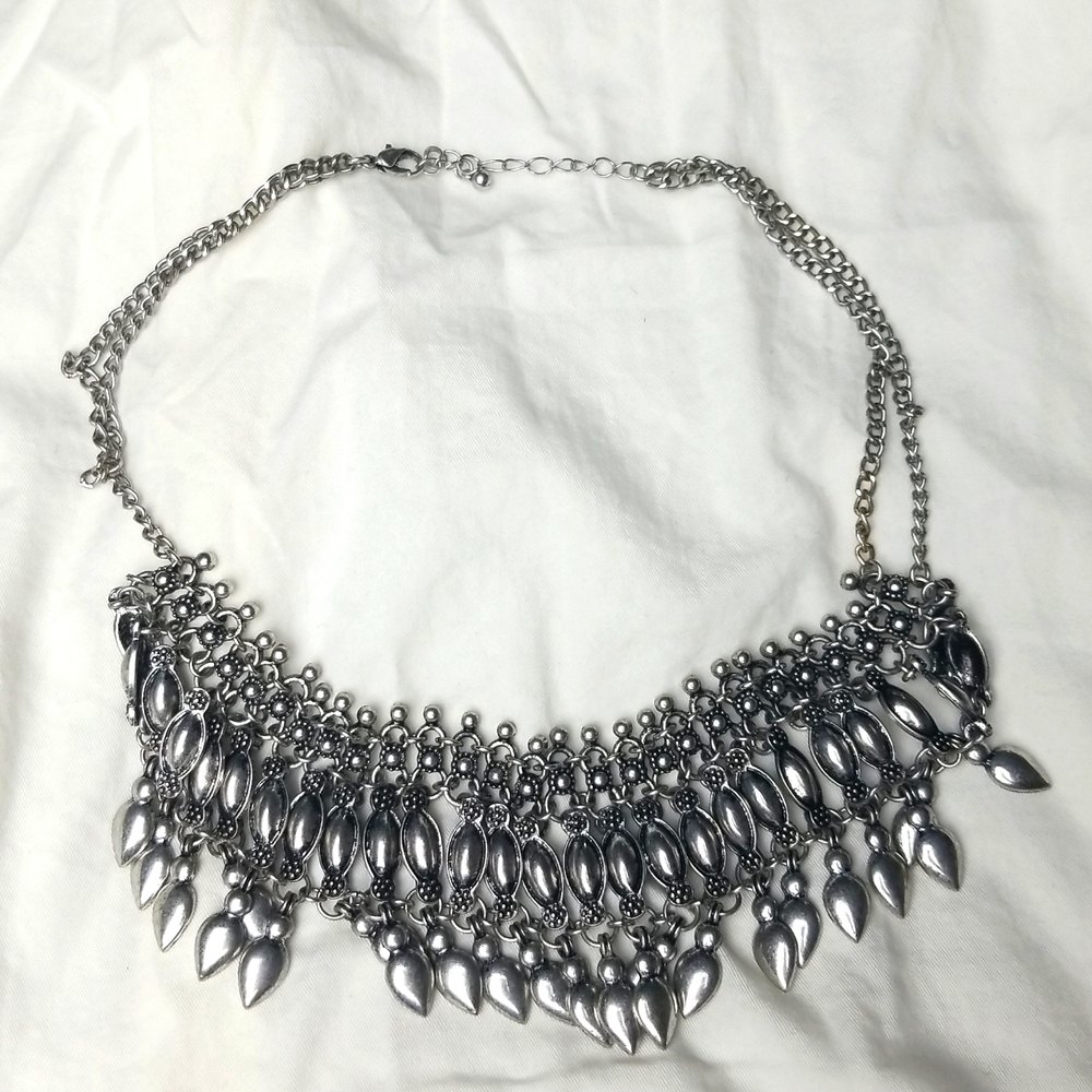 Boho Chic Silver color layered necklace